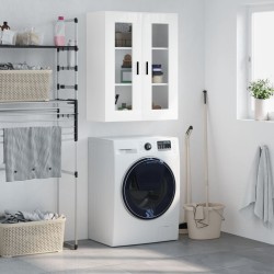 vidaXL Armario de pared blanco brillante 69,5x34x90 cm