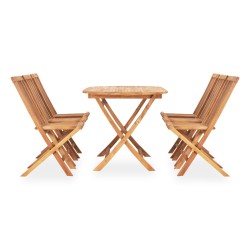 vidaXL Set de comedor de jardín plegable 7 pzas madera maciza de teca