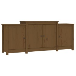 vidaXL Aparador de madera maciza de pino marrón miel 164x37x68 cm