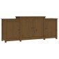 vidaXL Aparador de madera maciza de pino marrón miel 164x37x68 cm vidaXL Aparador de madera maciza de pino marrón miel 164x37x68 cm