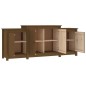 vidaXL Aparador de madera maciza de pino marrón miel 164x37x68 cm vidaXL Aparador de madera maciza de pino marrón miel 164x37x68 cm