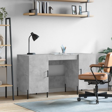 vidaXL Escritorio madera de ingeniería gris hormigón 140x50x75 cm