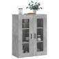 vidaXL Armario de pared gris hormigón 69,5x34x90 cm