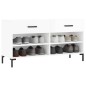 vidaXL Banco zapatero madera de ingeniería blanco brillo 102x35x55 cm vidaXL Banco zapatero madera de ingeniería blanco brillo 102x35x55 cm