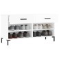 vidaXL Banco zapatero madera de ingeniería blanco brillo 102x35x55 cm vidaXL Banco zapatero madera de ingeniería blanco brillo 102x35x55 cm