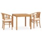 vidaXL Set de comedor de jardín 3 pzas y cojines madera maciza de teca vidaXL Set de comedor de jardín 3 pzas y cojines madera maciza de teca