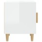 vidaXL Mesita de noche madera contrachapada blanco brillante vidaXL Mesita de noche madera contrachapada blanco brillante