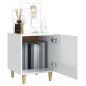 vidaXL Mesita de noche madera contrachapada blanco brillante vidaXL Mesita de noche madera contrachapada blanco brillante
