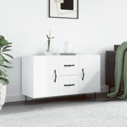 vidaXL Aparador de madera de ingeniería blanco brillante 100x36x60 cm