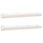 vidaXL Estantes de pared 2 uds madera maciza de pino blanco 110x12x9cm