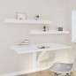 vidaXL Estantes de pared 2 uds madera maciza de pino blanco 110x12x9cm