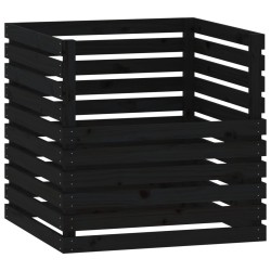 vidaXL Compostador de madera maciza de pino negro 80x80x78 cm