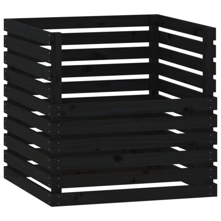 vidaXL Compostador de madera maciza de pino negro 80x80x78 cm