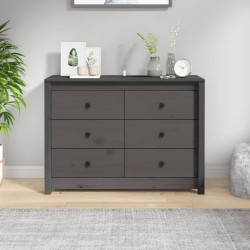 vidaXL Armario auxiliar de madera maciza de pino gris 100x40x72 cm