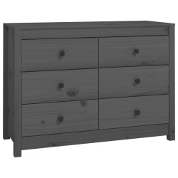 vidaXL Armario auxiliar de madera maciza de pino gris 100x40x72 cm