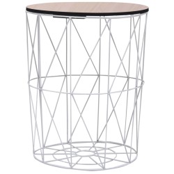 vidaXL Mesa de centro blanco Ø 47 cm