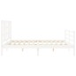 vidaXL Estructura cama de matrimonio con cabecero madera maciza blanco vidaXL Estructura cama de matrimonio con cabecero madera maciza blanco