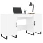 vidaXL Escritorio madera contrachapada blanco brillante 140x50x75 cm vidaXL Escritorio madera contrachapada blanco brillante 140x50x75 cm