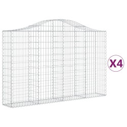 vidaXL Cestas de gaviones 4 uds forma de arco hierro 200x30x120/140 cm