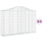 vidaXL Cestas de gaviones 4 uds forma de arco hierro 200x30x120/140 cm vidaXL Cestas de gaviones 4 uds forma de arco hierro 200x30x120/140 cm