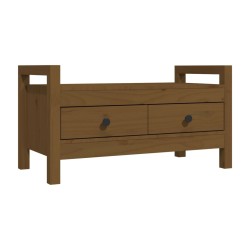 vidaXL Banco de recibidor madera maciza pino marrón miel 80x40x43 cm