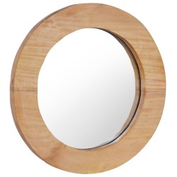 vidaXL Espejo de pared redondo teca 40 cm