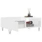 vidaXL Mesa de centro madera de ingeniería blanco brillo 90x60x35 cm vidaXL Mesa de centro madera de ingeniería blanco brillo 90x60x35 cm