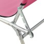 vidaXL Tumbona plegable con toldo de acero rosa magento vidaXL Tumbona plegable con toldo de acero rosa magento