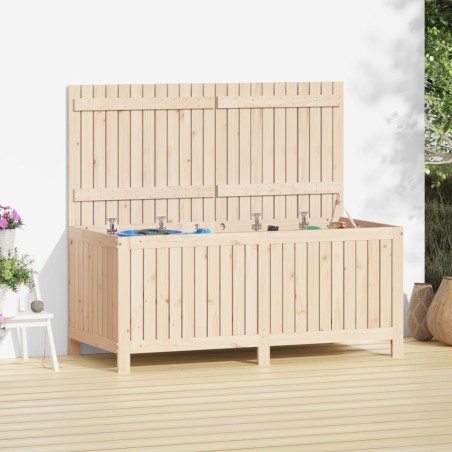 vidaXL Caja de almacenaje jardín madera maciza de pino 147x68x64 cm