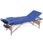 Mesa camilla de masaje de madera plegable de tres cuerpos azules Mesa camilla de masaje de madera plegable de tres cuerpos azules