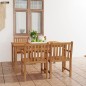vidaXL Conjunto de comedor de jardín 5 piezas madera maciza de teca vidaXL Conjunto de comedor de jardín 5 piezas madera maciza de teca