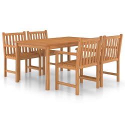 vidaXL Conjunto de comedor de jardín 5 piezas madera maciza de teca