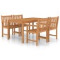vidaXL Conjunto de comedor de jardín 5 piezas madera maciza de teca vidaXL Conjunto de comedor de jardín 5 piezas madera maciza de teca