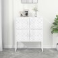 vidaXL Aparador de acero blanco 80x35x100 cm