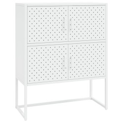 vidaXL Aparador de acero blanco 80x35x100 cm