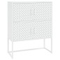 vidaXL Aparador de acero blanco 80x35x100 cm