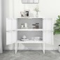 vidaXL Aparador de acero blanco 80x35x100 cm