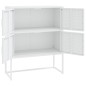 vidaXL Aparador de acero blanco 80x35x100 cm