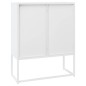 vidaXL Aparador de acero blanco 80x35x100 cm