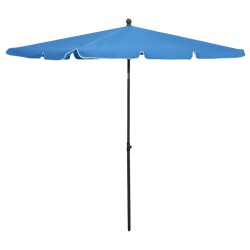 vidaXL Sombrilla de jardín con palo azul azure 210x140 cm