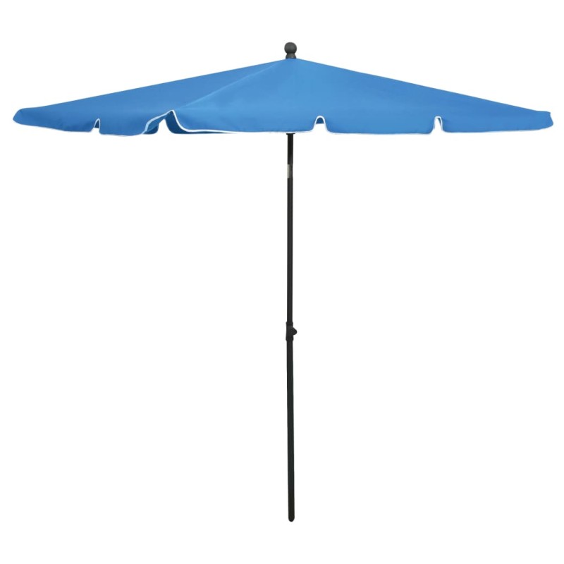 vidaXL Sombrilla de jardín con palo azul azure 210x140 cm