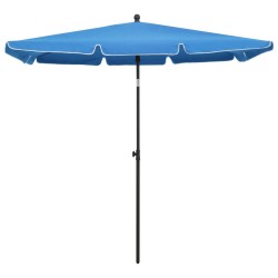 vidaXL Sombrilla de jardín con palo azul azure 210x140 cm