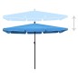 vidaXL Sombrilla de jardín con palo azul azure 210x140 cm