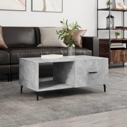 vidaXL Mesa de centro madera contrachapada gris hormigón 90x50x40 cm