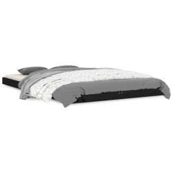 vidaXL Estructura de cama de madera maciza pino negra 120x190 cm