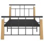 vidaXL Estructura de cama metal y madera maciza de roble 100x200 cm
