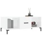 vidaXL Mesa de centro madera contrachapada blanco brillo 102x50x40 cm vidaXL Mesa de centro madera contrachapada blanco brillo 102x50x40 cm