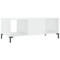 vidaXL Mesa de centro madera contrachapada blanco brillo 102x50x40 cm vidaXL Mesa de centro madera contrachapada blanco brillo 102x50x40 cm
