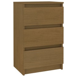 vidaXL Mesita de noche madera maciza de pino marrón miel 40x29,5x64 cm