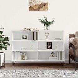vidaXL Aparador de madera contrachapada blanco brillo 103,5x35x70 cm